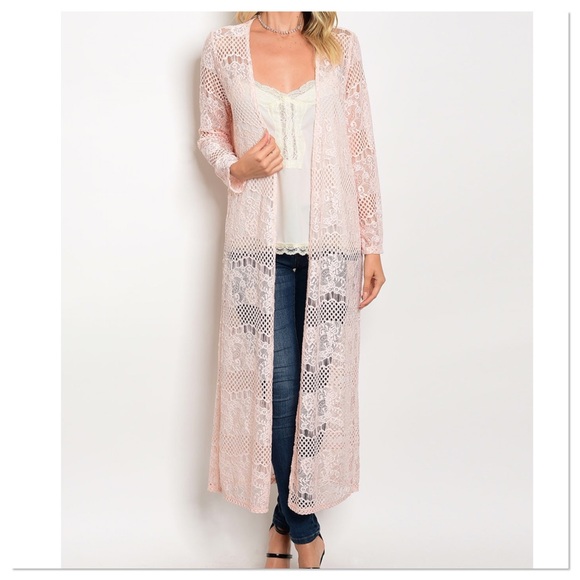 💜 LAST ONE! Blush Lace Kimono 💜 - Picture 2 of 4
